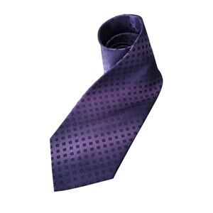 Ivano Biagi Silk Mens Tie Made in Italy Purple Navy Geometric Pattern Luxury